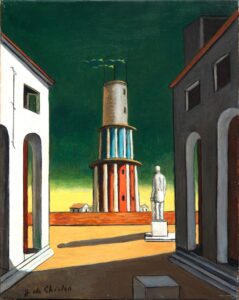 Giorgio De Chirico, Piazza d'Italia con torre, Amedeo Porro Fine Arts